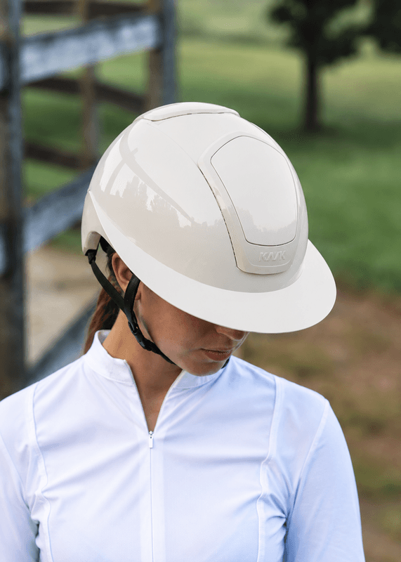 KASK Nemesi Silk Beige Wide Peak Shine inkl. liner