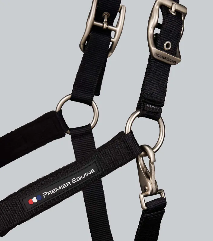 PE Fleece Padded Head Collar with Lead Rope Black